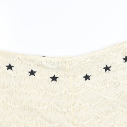 Glamorous Womens Beige Geometric  Hot Pants Shorts Size L