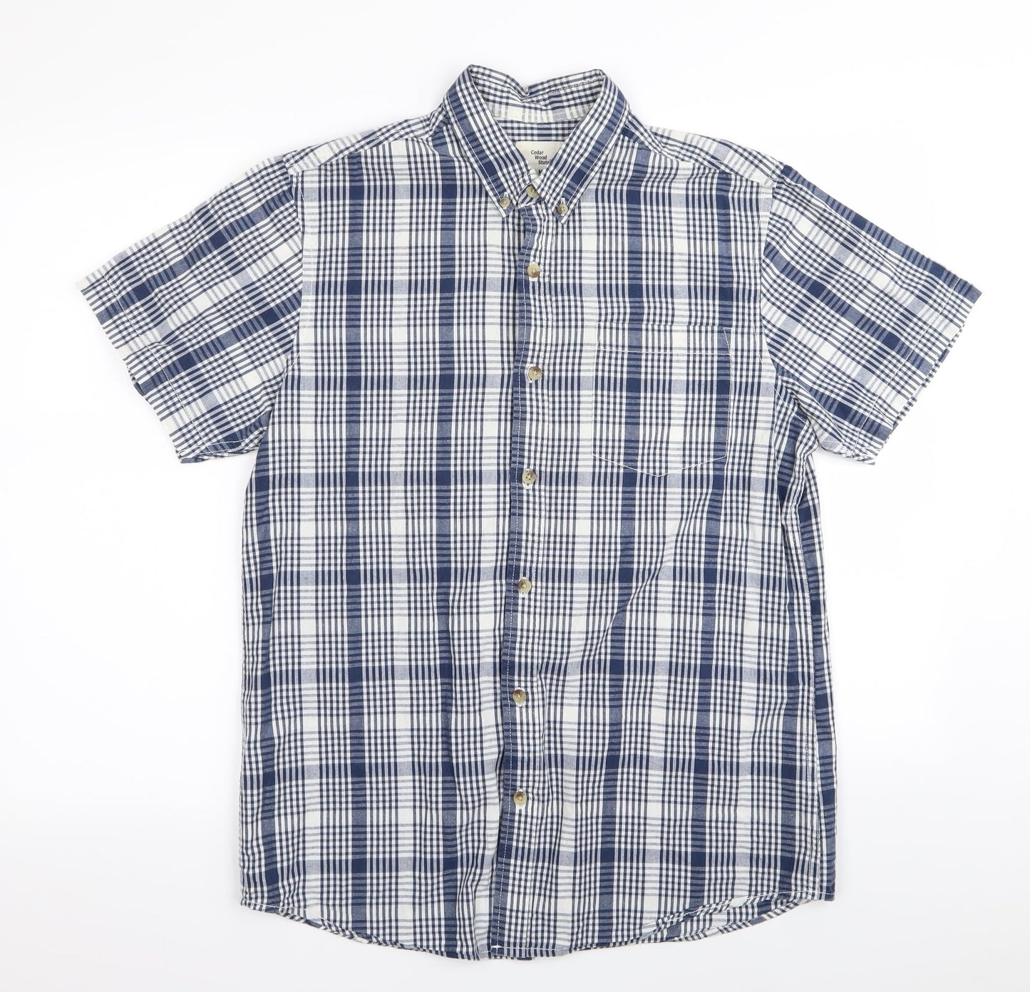 Mens UK Size M Cedar Wood State Multicoloured  Button-Up Short Sleeve Casual Shi