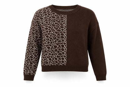 SHEIN Womens Brown Geometric  Pullover Jumper Size S