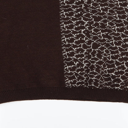 SHEIN Womens Brown Geometric  Pullover Jumper Size S