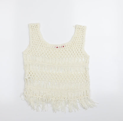 YD Girls White   Basic Tank Size 9-10 Years