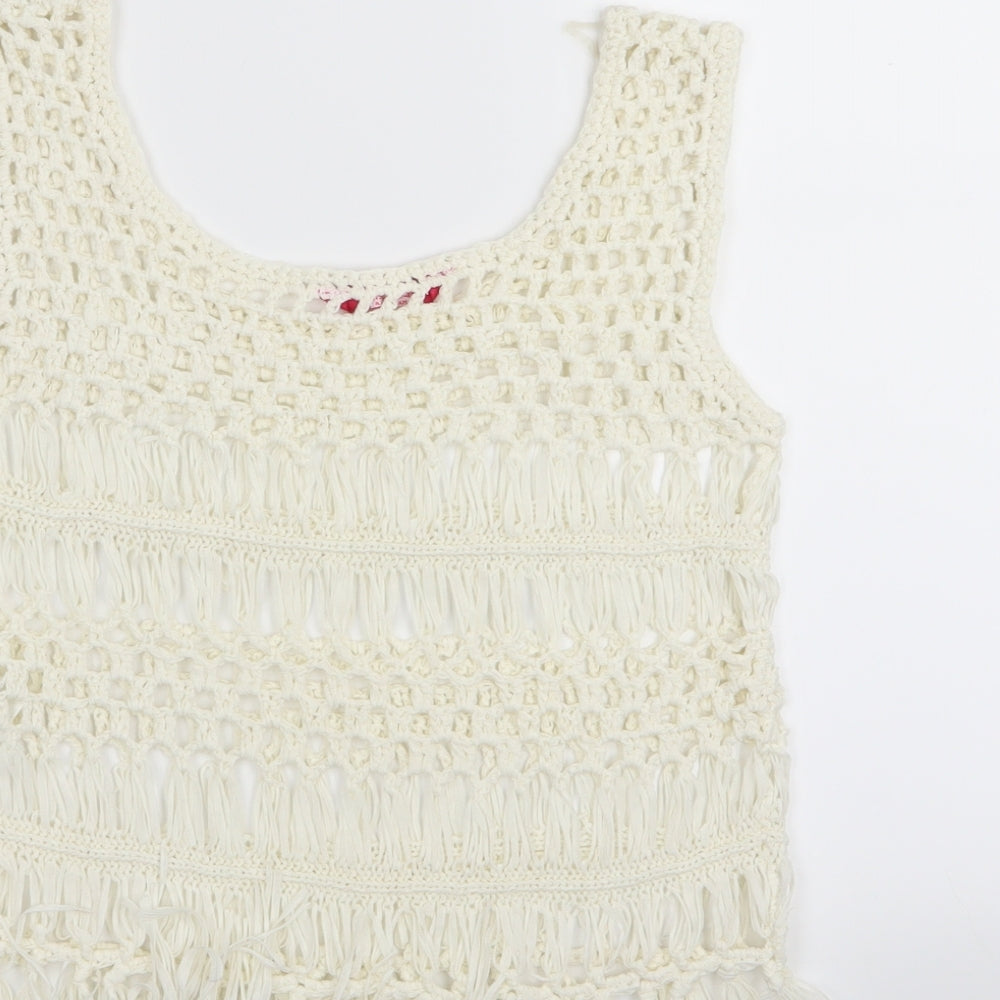 YD Girls White   Basic Tank Size 9-10 Years