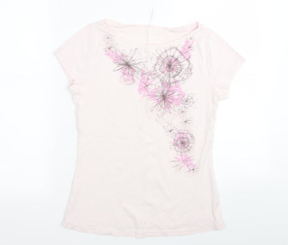 Womens UK Size 10 M&S Pink Basic T-Shirt