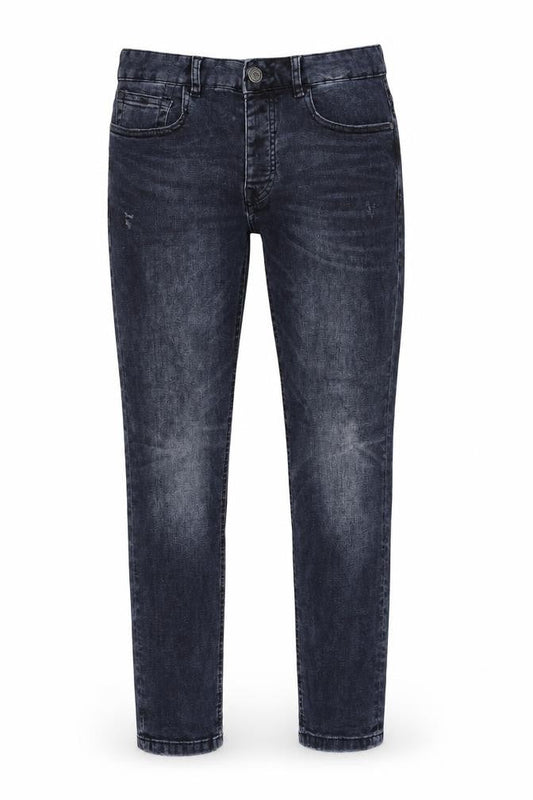 Front view of Denim & Co. men’s blue skinny jeans, size 30, in, 29-inch leg