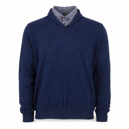 Cedarwood State Mens Blue Pullover Jumper Size L - shirt collar insert