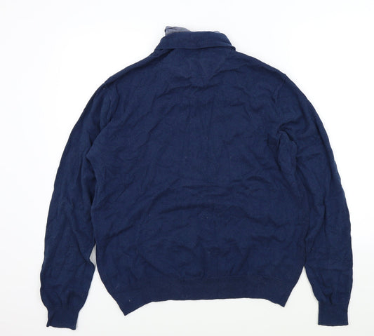 Ceader wood state Mens Blue   Pullover Jumper Size L  - shirt collar insert