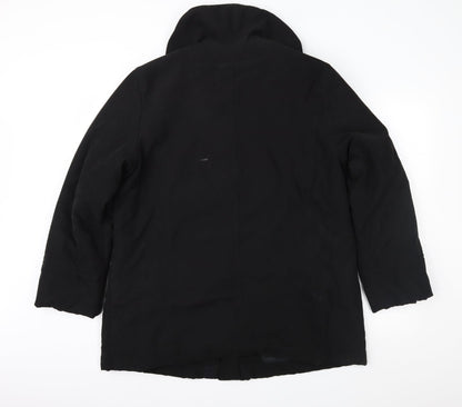 Womens UK Size 14 Marks and Spencer Black Overcoat
