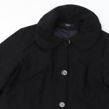Womens UK Size 14 Marks and Spencer Black Overcoat