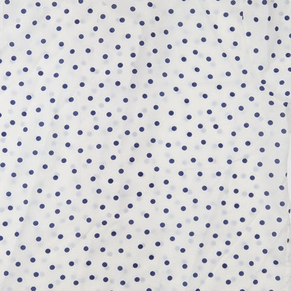 Features Womens White Polka Dot  Basic Button-Up Size 14
