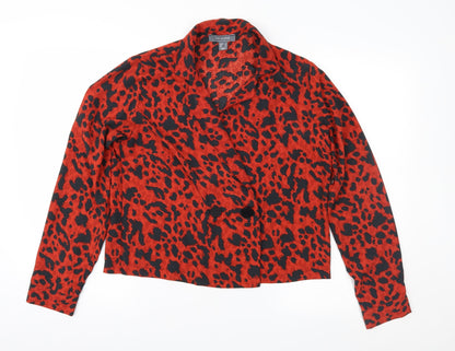 Primark Womens Red Animal Print  Basic Blouse Size 10