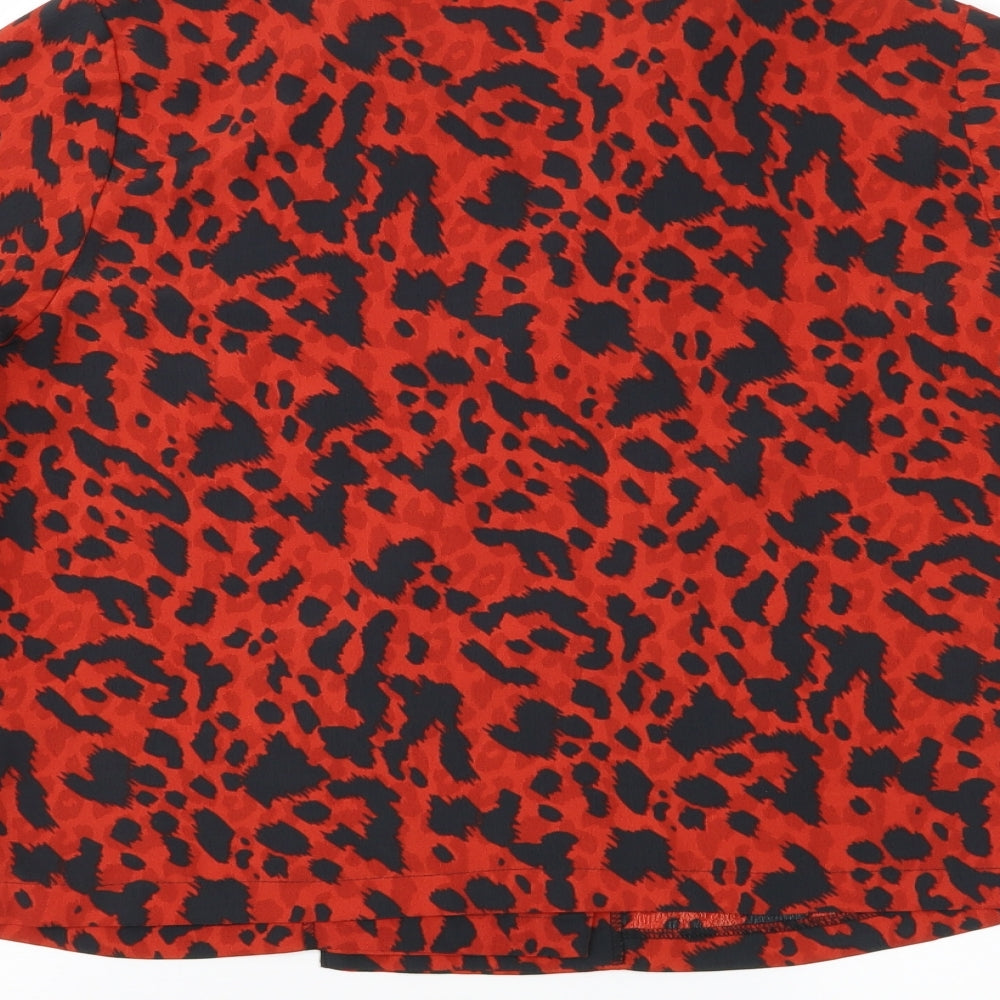 Primark Womens Red Animal Print  Basic Blouse Size 10