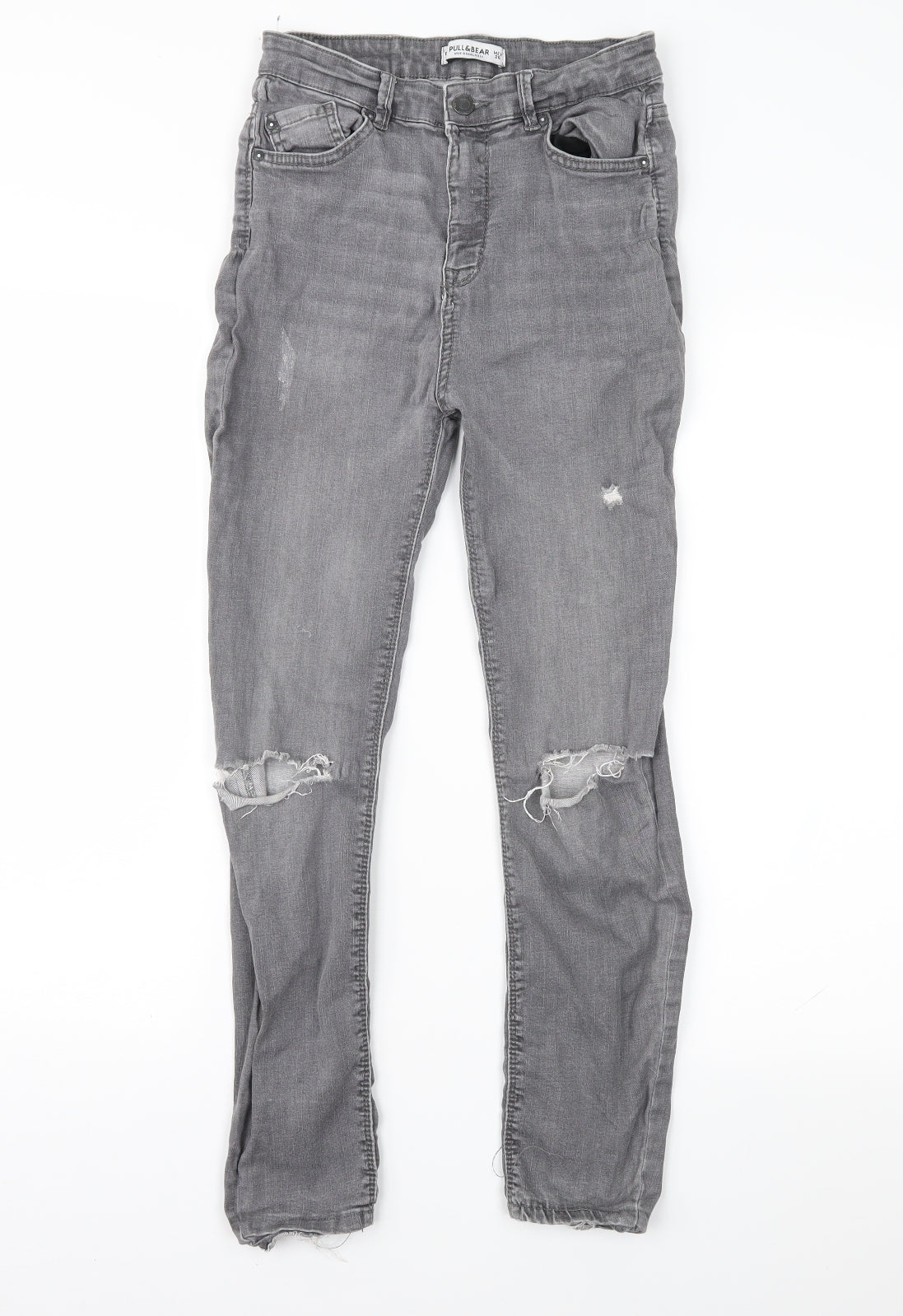 Pull&Bear Womens Grey  Denim Skinny Jeans Size 8 L25 in