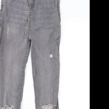 Pull&Bear Womens Grey  Denim Skinny Jeans Size 8 L25 in