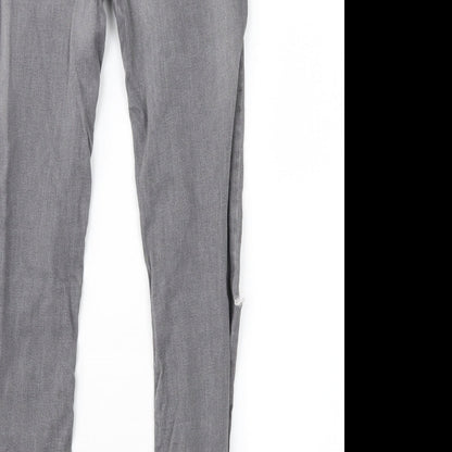 Pull&Bear Womens Grey  Denim Skinny Jeans Size 8 L25 in