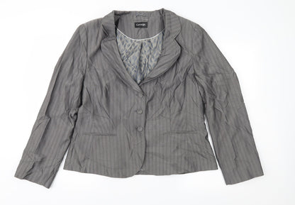 George Womens Grey Striped  Jacket Suit Jacket Size 18