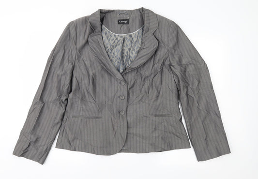 George Womens Grey Striped  Jacket Suit Jacket Size 18