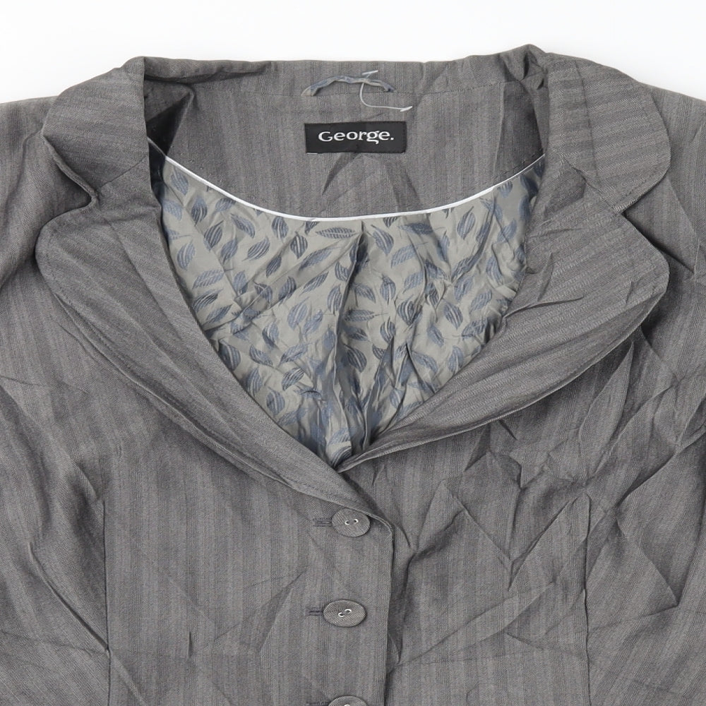 George Womens Grey Striped  Jacket Suit Jacket Size 18