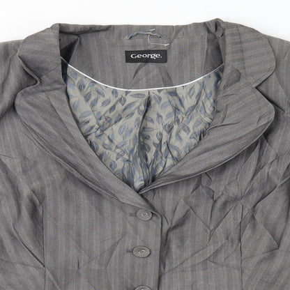 George Womens Grey Striped  Jacket Suit Jacket Size 18