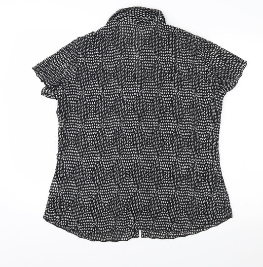 Bonmarché Womens Black Geometric  Basic Blouse Size 14