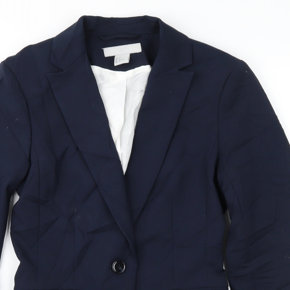 H&M Womens Blue   Jacket Suit Jacket Size 4