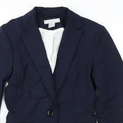 H&M Womens Blue   Jacket Suit Jacket Size 4