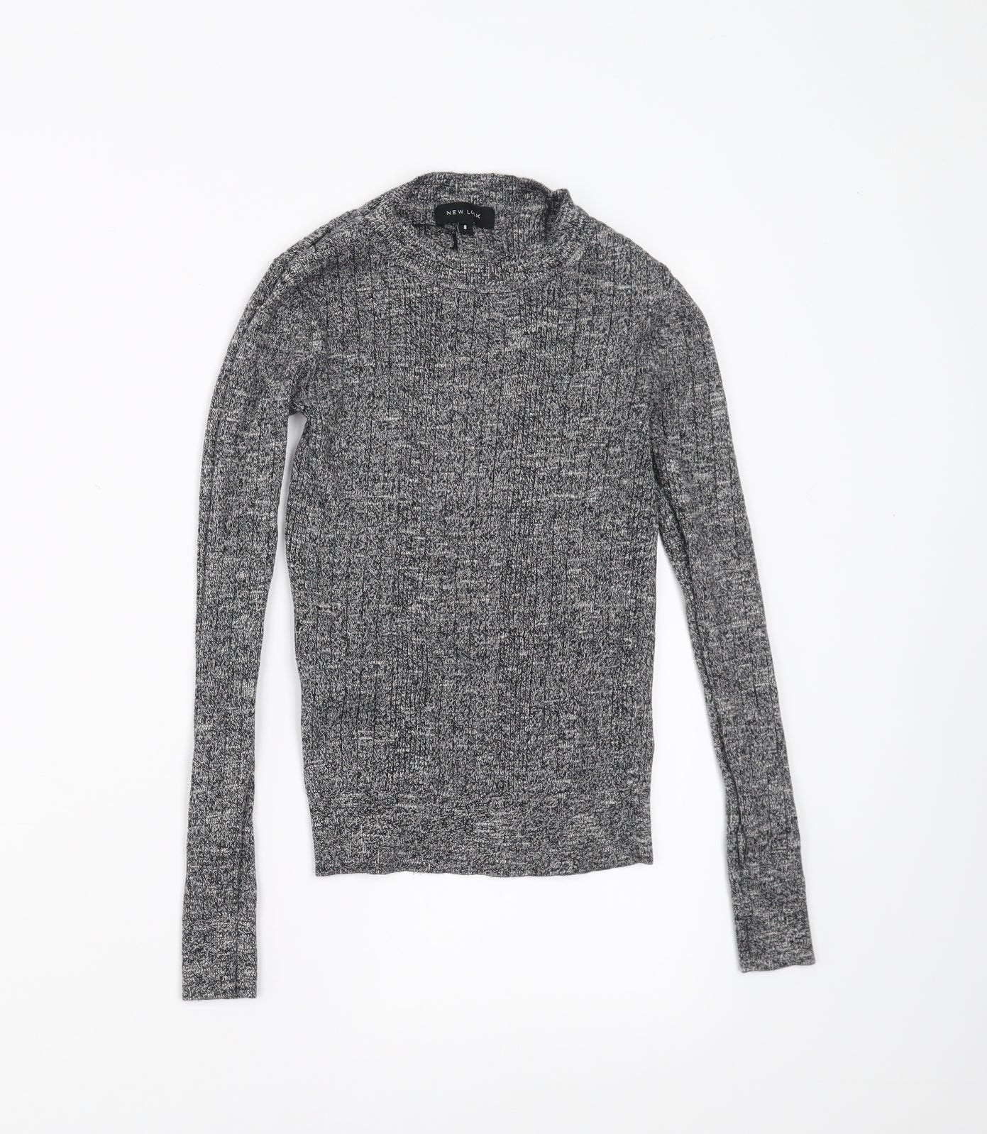 New Look Womens Grey   Pullover Jumper Size 8  - stretch fabric