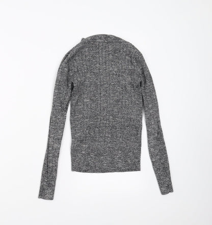 New Look Womens Grey   Pullover Jumper Size 8  - stretch fabric