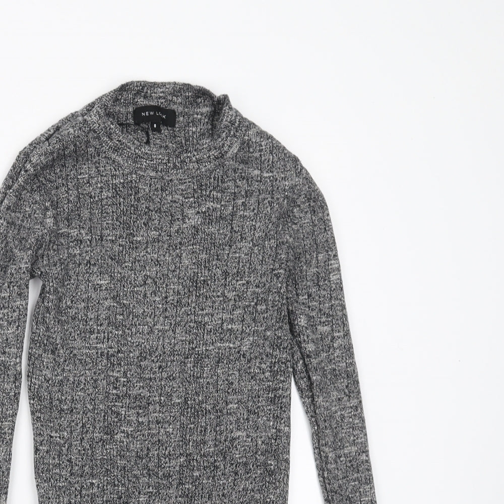New Look Womens Grey   Pullover Jumper Size 8  - stretch fabric