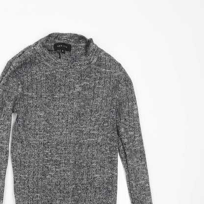 New Look Womens Grey   Pullover Jumper Size 8  - stretch fabric