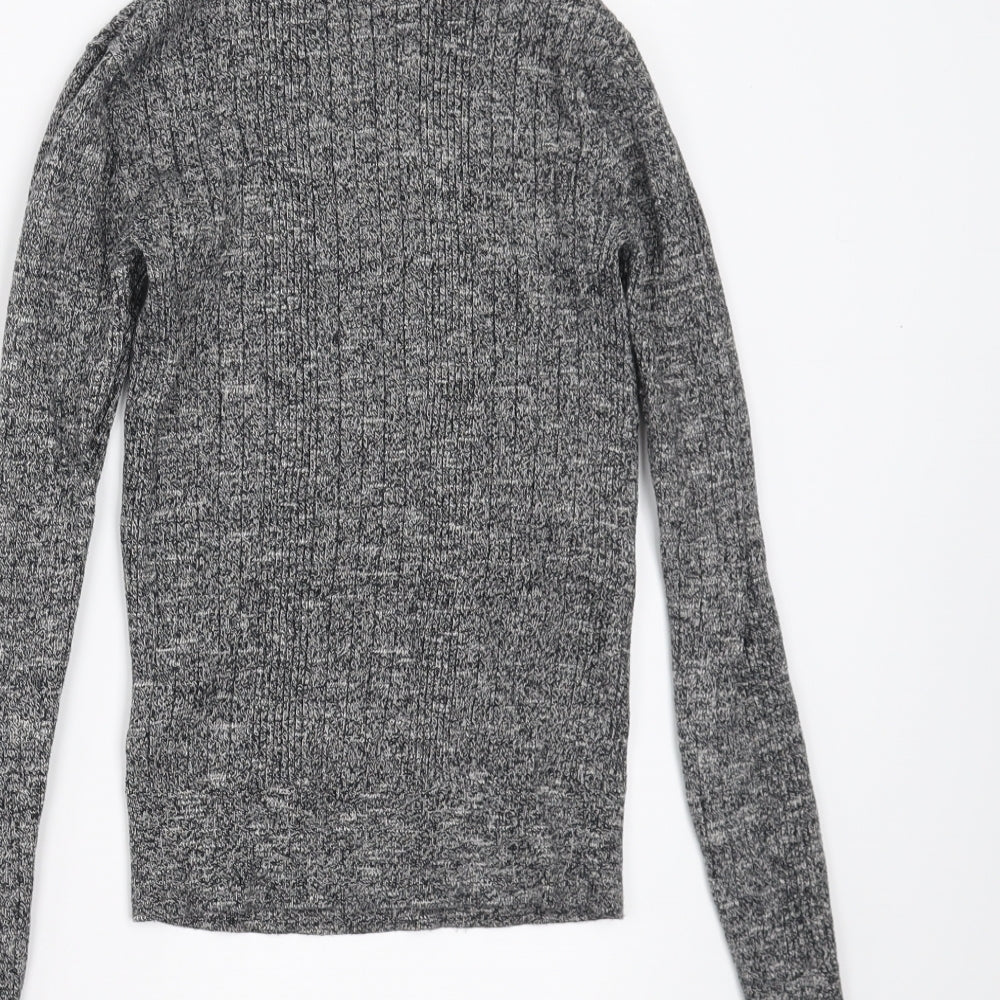 New Look Womens Grey   Pullover Jumper Size 8  - stretch fabric