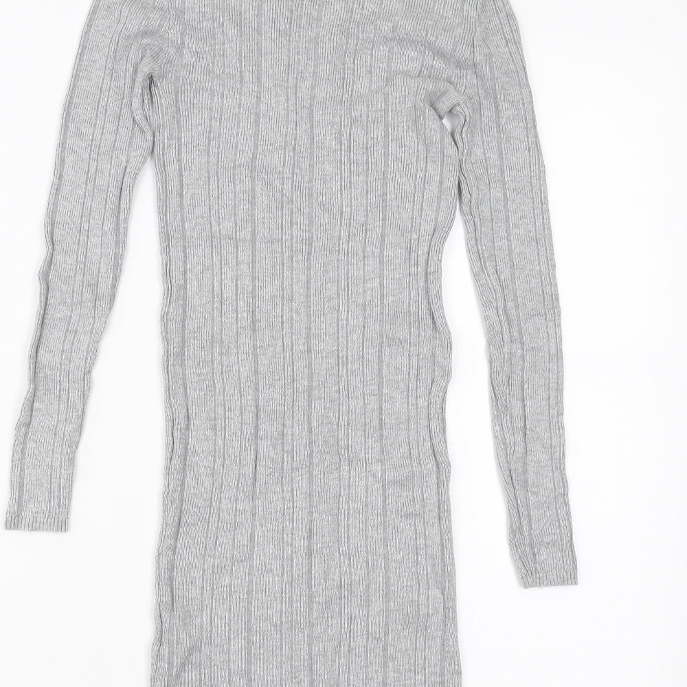 Primark Womens Grey   Pullover Jumper Size 6  - stretch fabric