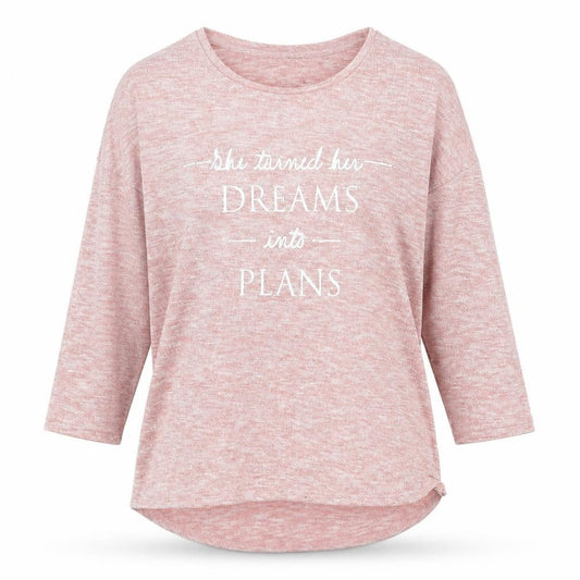 Front view of Papaya women’s pink jumper, size UK 10, - dreams into plans