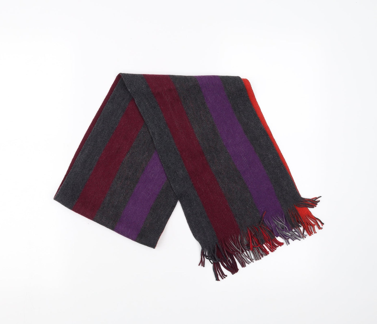 Preworn Unisex Grey Striped   Scarf