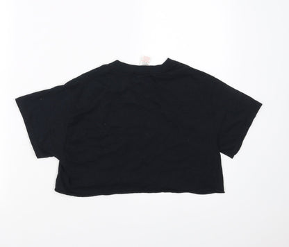 Nasty Gal Womens Black   Cropped T-Shirt Size M