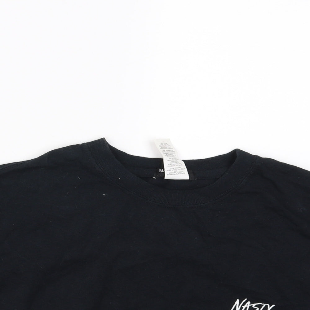 Nasty Gal Womens Black   Cropped T-Shirt Size M