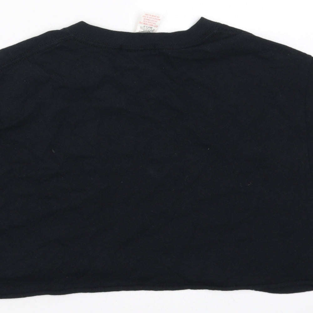 Nasty Gal Womens Black   Cropped T-Shirt Size M