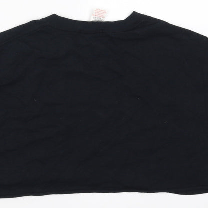Nasty Gal Womens Black   Cropped T-Shirt Size M