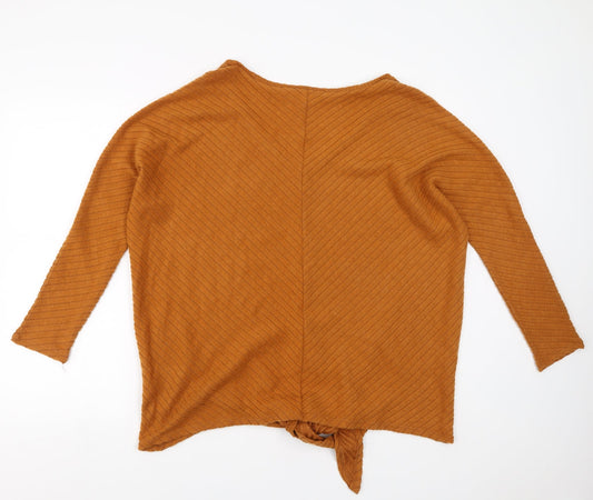 PEP&CO Womens Brown Striped  Pullover Jumper Size 16