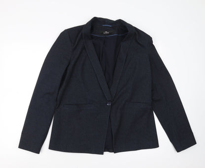 NEXT Womens Blue Striped  Jacket Suit Jacket Size 16