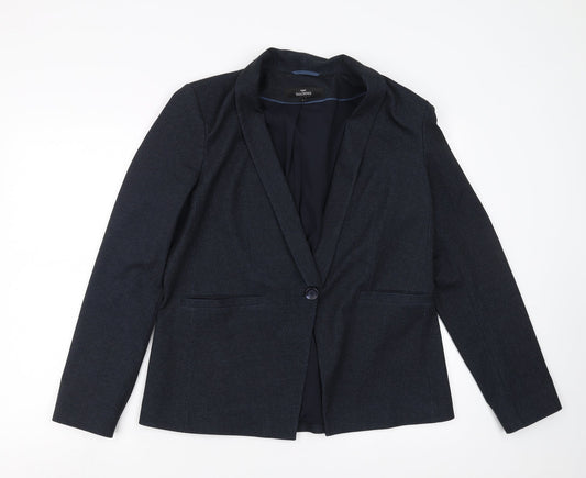 NEXT Womens Blue Striped  Jacket Suit Jacket Size 16