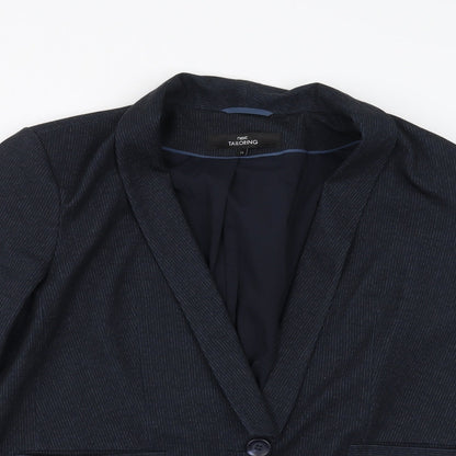 NEXT Womens Blue Striped  Jacket Suit Jacket Size 16