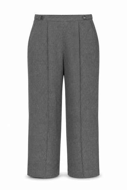 Bonmarché Womens Grey Check Trousers Size 12 L27 in