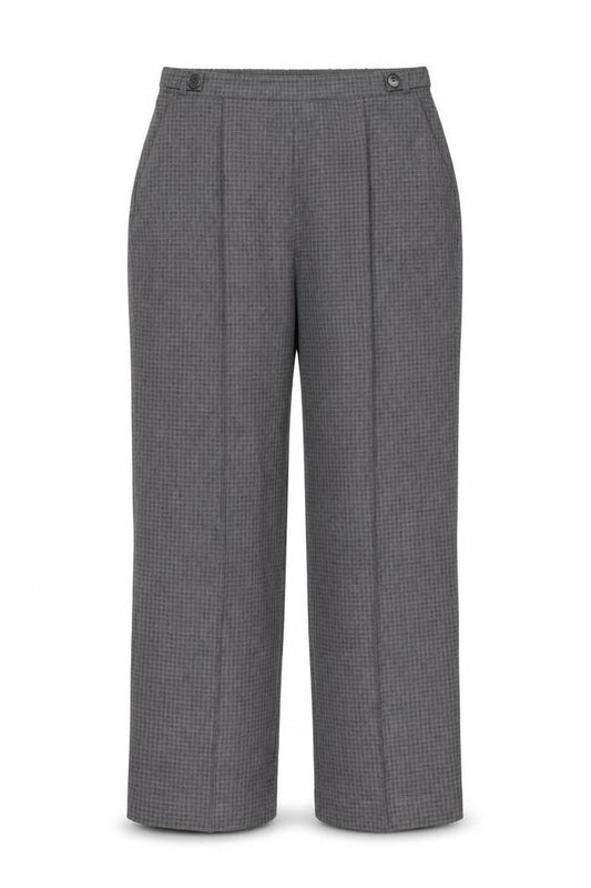Bonmarché Womens Grey Check Trousers Size 12 L27 in