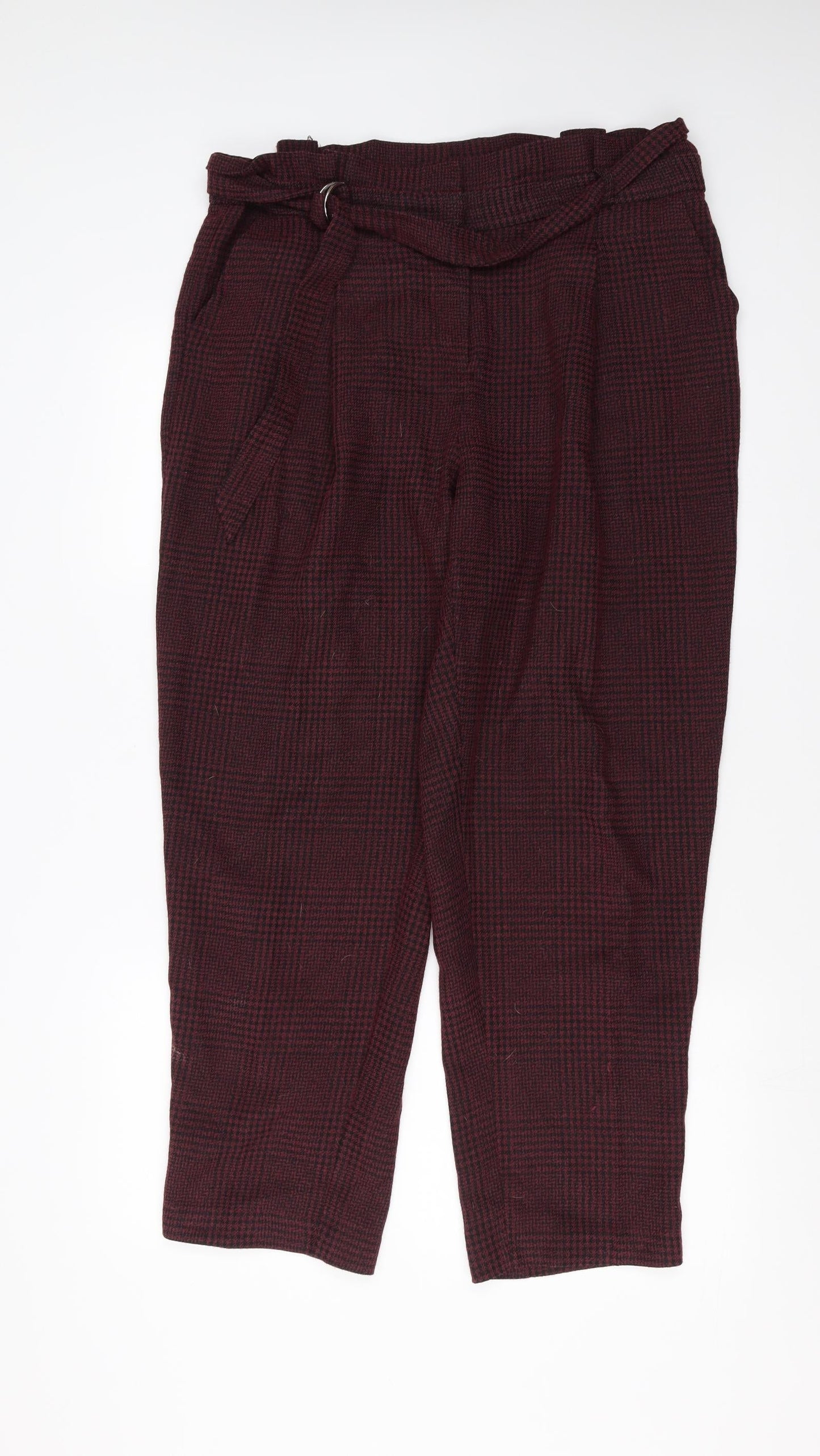 New Look Womens Purple Houndstooth  Trousers  Size 16 L28 in