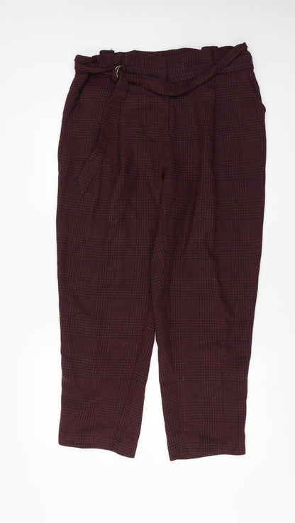 New Look Womens Purple Houndstooth  Trousers  Size 16 L28 in