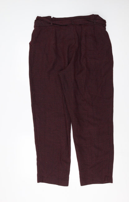 New Look Womens Purple Houndstooth  Trousers  Size 16 L28 in