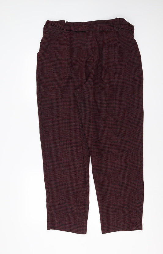 New Look Womens Purple Houndstooth  Trousers  Size 16 L28 in