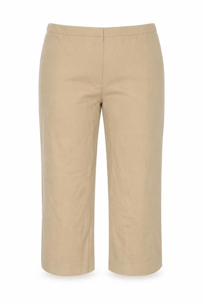 Womens UK Size 20 Agenda Regular Fit Cropped Beige Trousers
