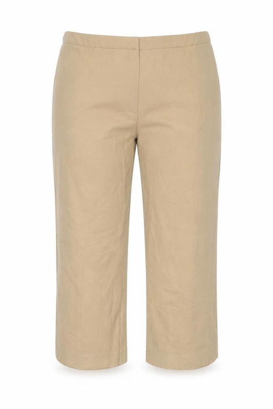 Womens UK Size 20 Agenda Regular Fit Cropped Beige Trousers