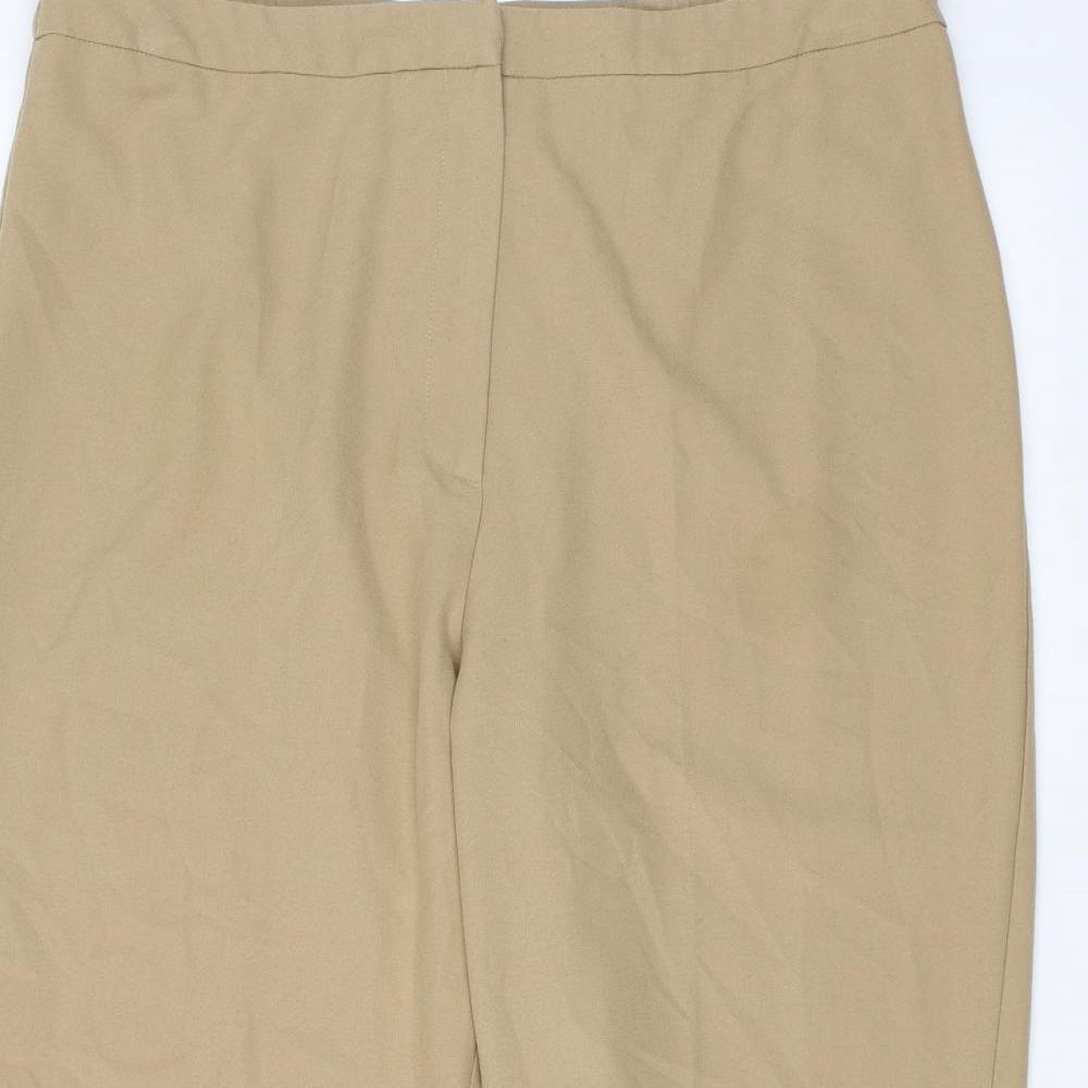 Womens UK Size 20 Agenda Regular Fit Cropped Beige Trousers